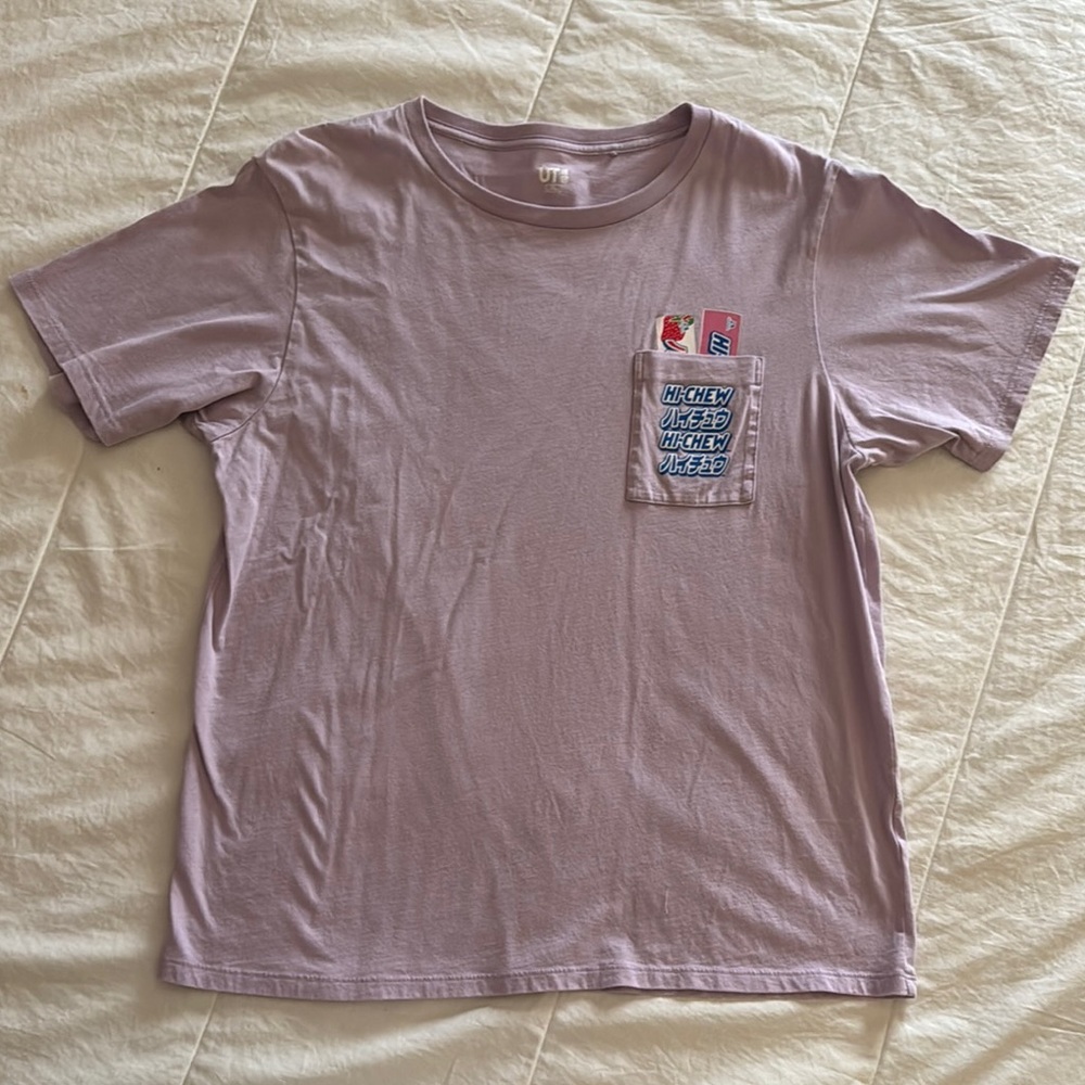 Uniqlo Lavender Graphic Pocket Tee